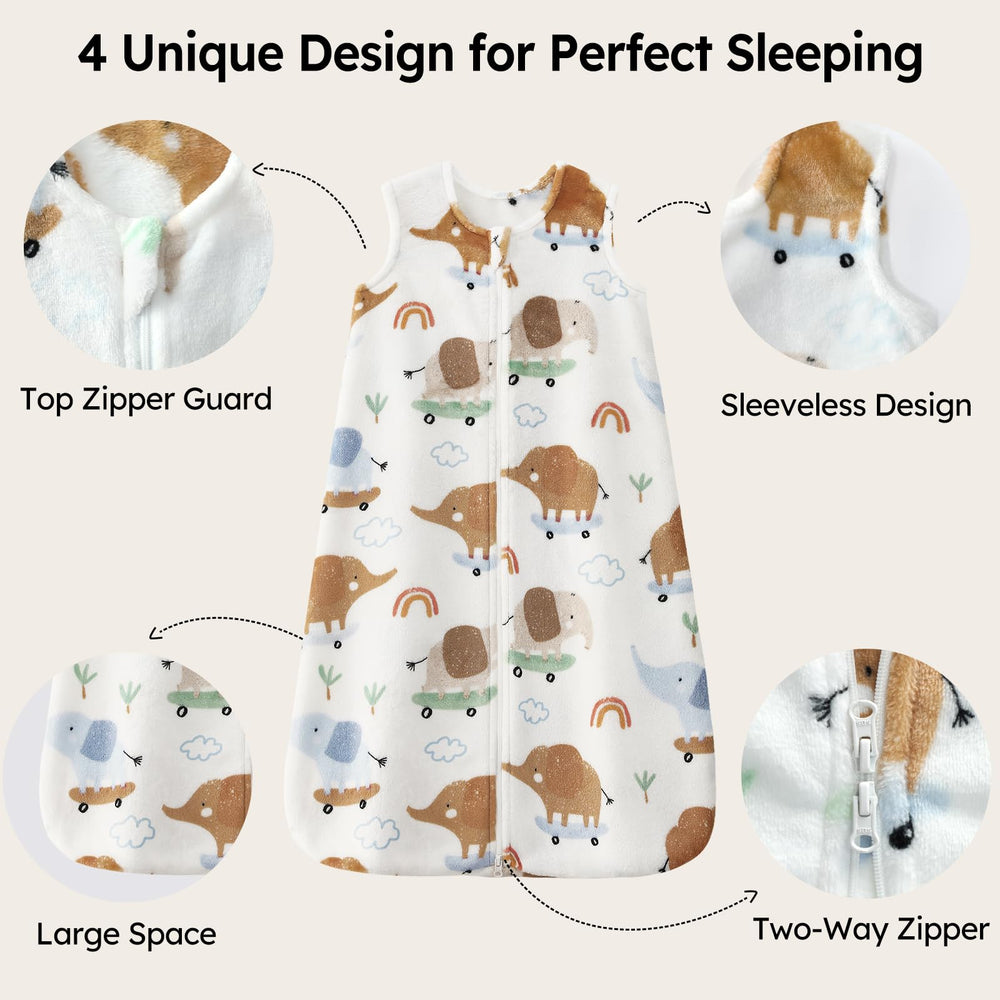 Unnivoll fleece sleep sack two-pack for convenient swaddling and changes
