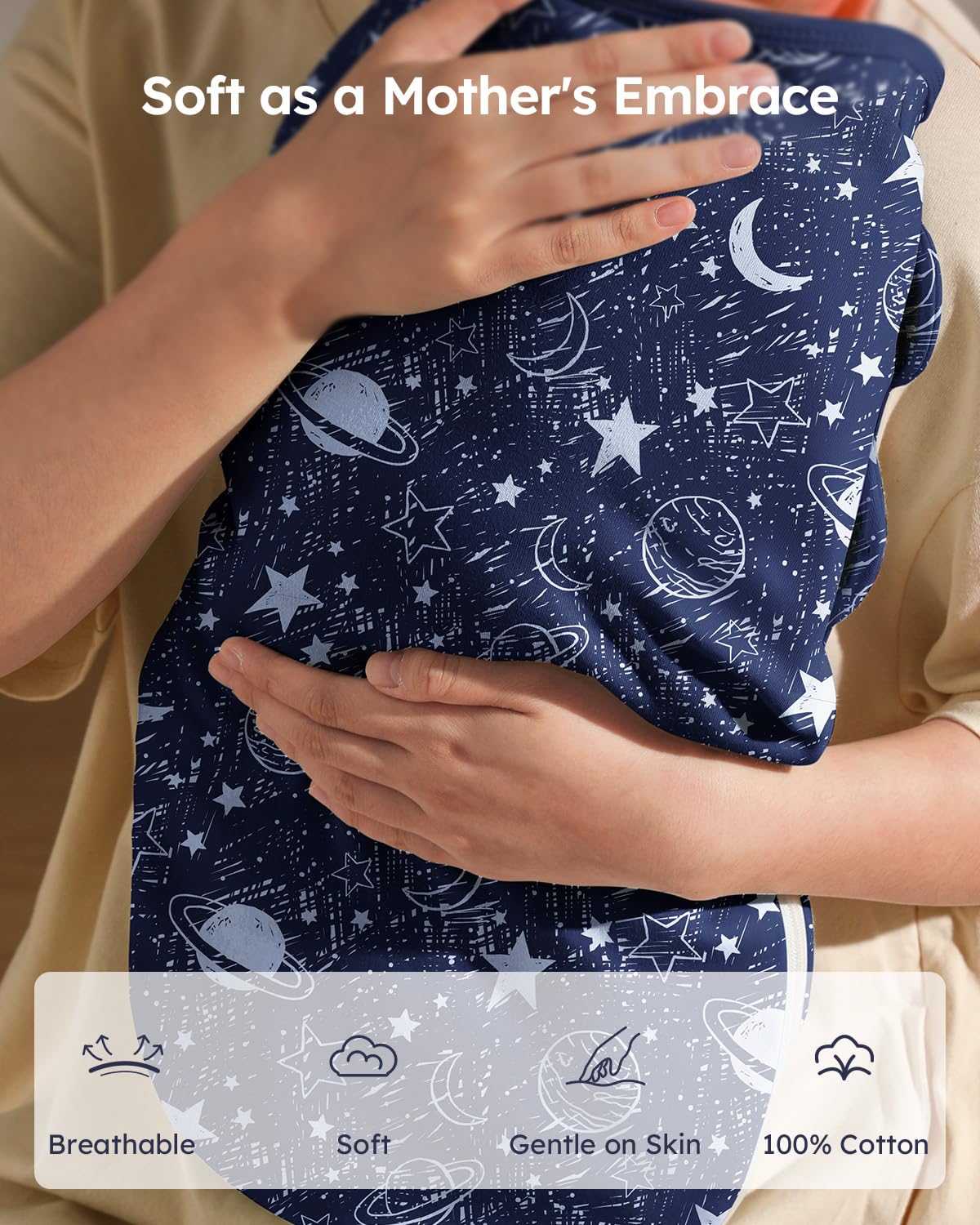 Unnivoll baby swaddles adjustable closure for growing newborns