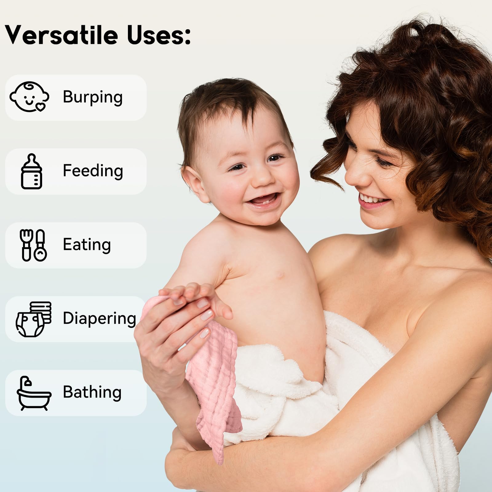 Unnivoll baby washcloths in bath routine for newborns