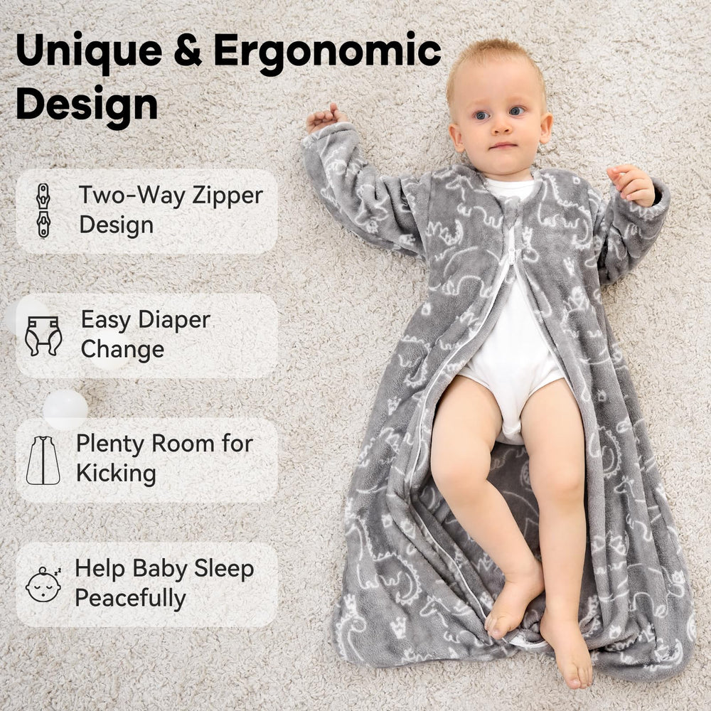 Unnivoll wearable blanket gives roomy fit to prevent kicking off.