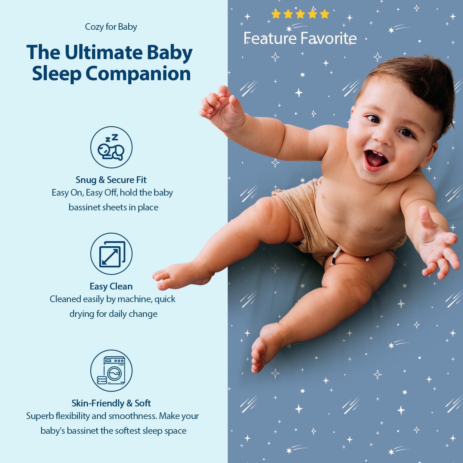 Unnivoll bassinet sheets universal fit round — fits round bassinet mattresses comfortably