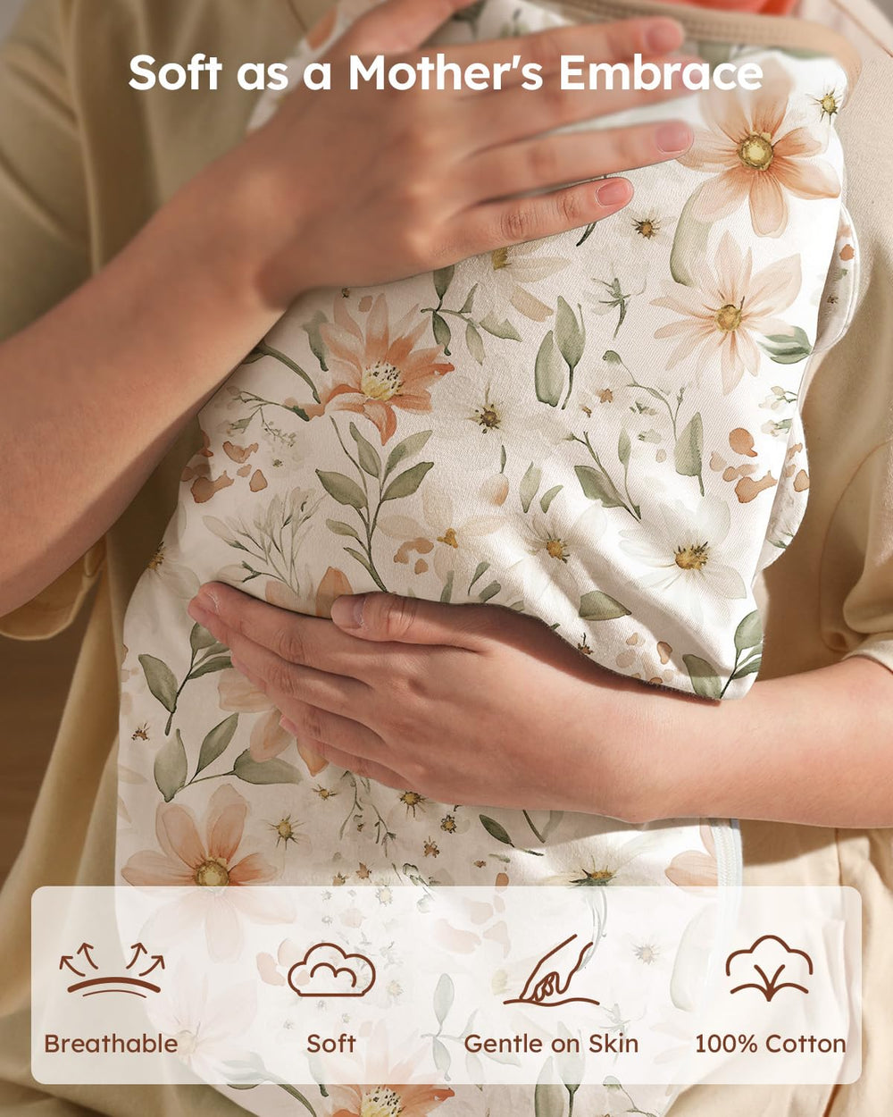 Unnivoll ergonomic zipper swaddle showing easy wrap design