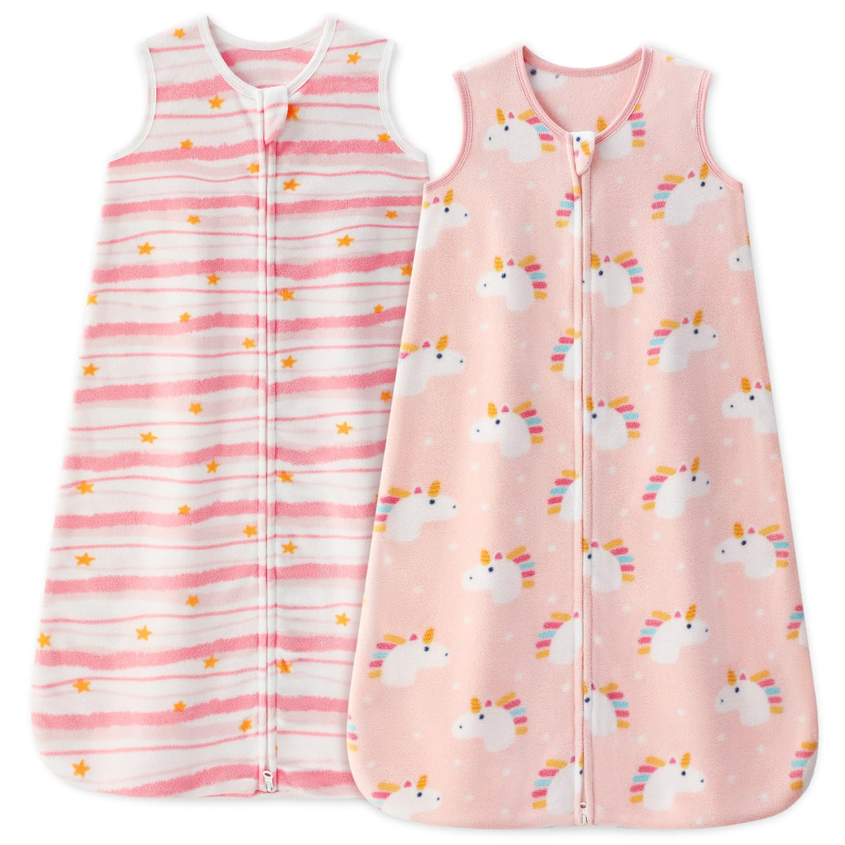 Unnivoll fleece baby sleep sack front view delivers cozy microfleece for secure nights.