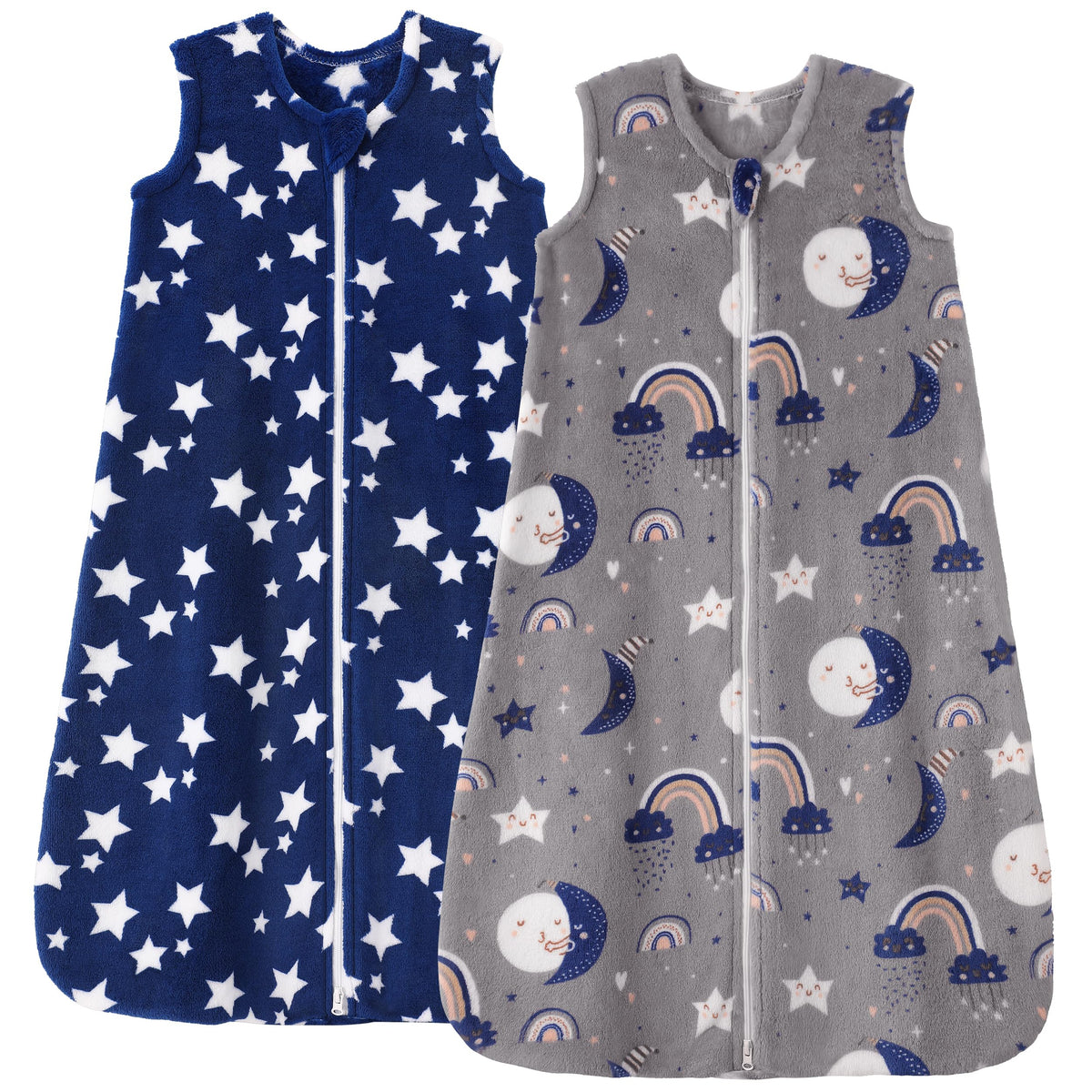 Unnivoll fleece baby sleep sack with zipper closure for secure, warm nights.