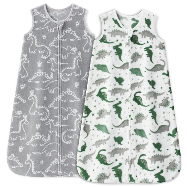 Unnivoll fleece sleep sack with dinosaur face for warm, secure night comfort
