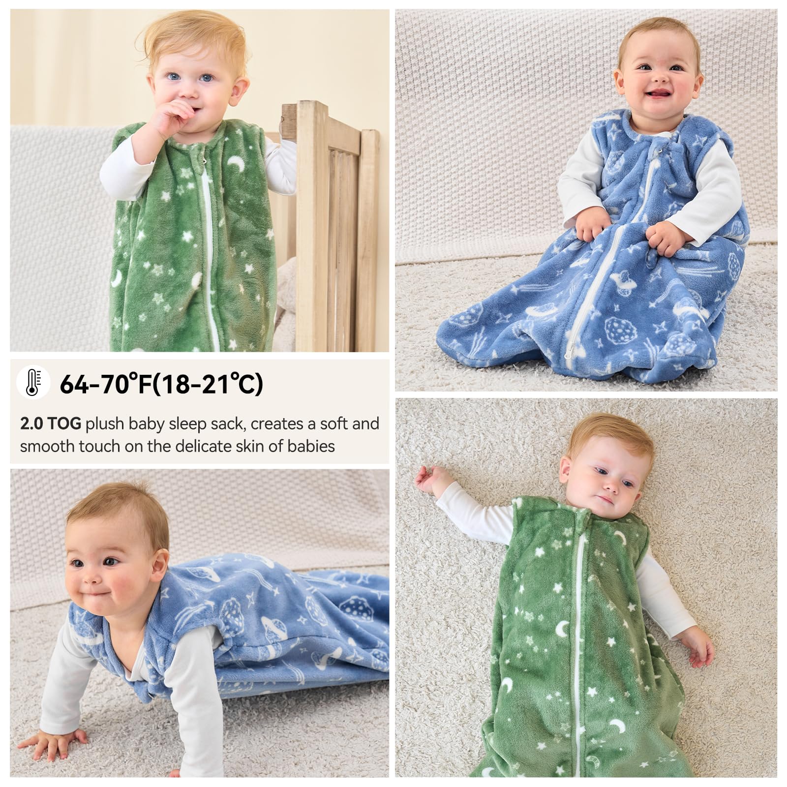 Unnivoll machine-washable sleep sack stays clean between uses.