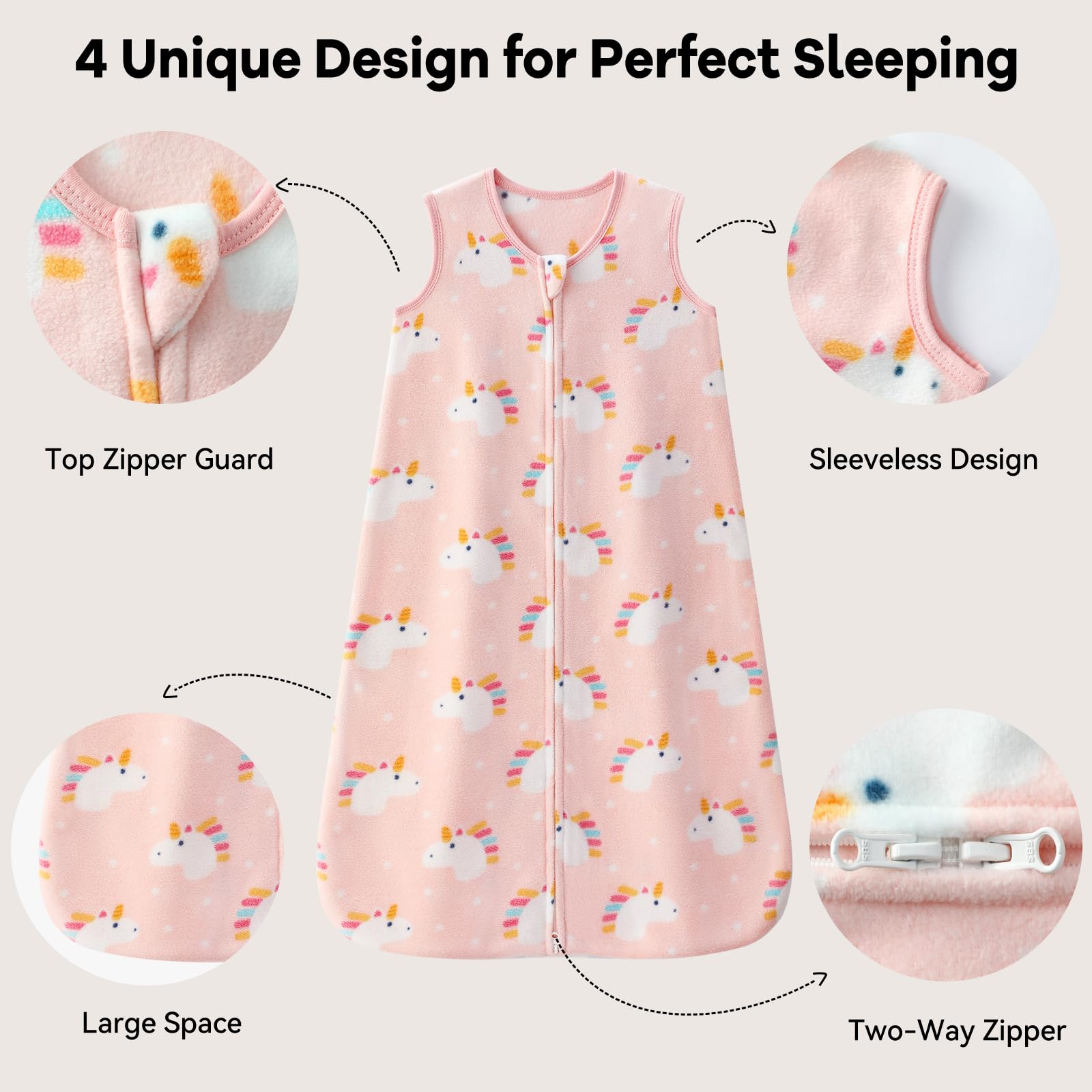 1.0 tog insulation suited for indoor temps 68-75°F for cozy naps.