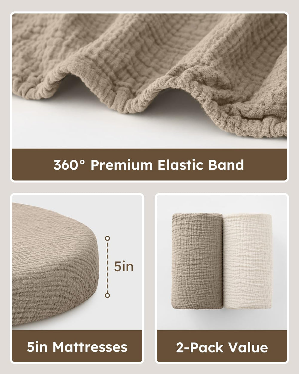 Soft fabric helps maintain comfortable temperature for baby sleep