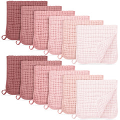 Unnivoll muslin burp cloths gradient pink, soft and absorbent for baby care.