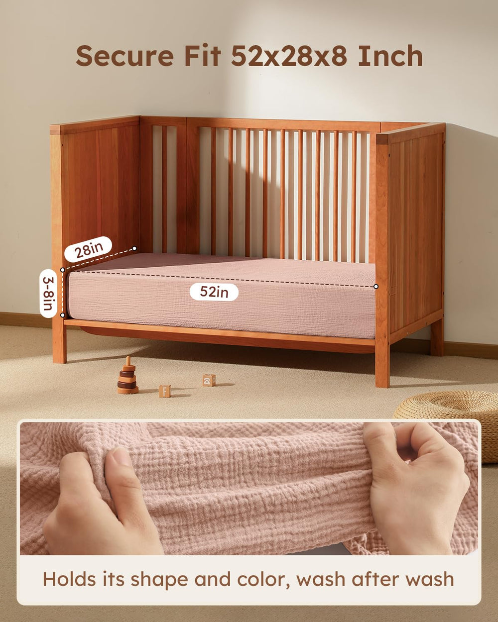 Unnivoll muslin crib sheet machine washable care for busy nurseries.