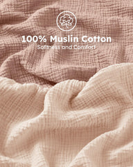 Unnivoll muslin crib sheet two-pack neutral colors for easy rotation.