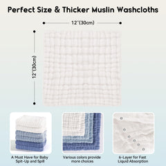 Unnivoll six-layer absorbent muslin washcloths showing plush texture