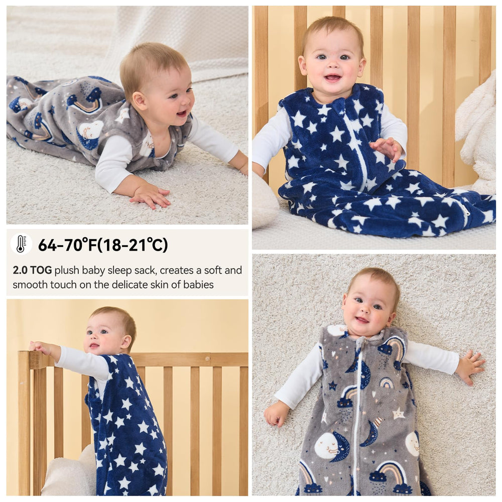 Unnivoll sleep sack in 6-12 months size with snug, safe fit.