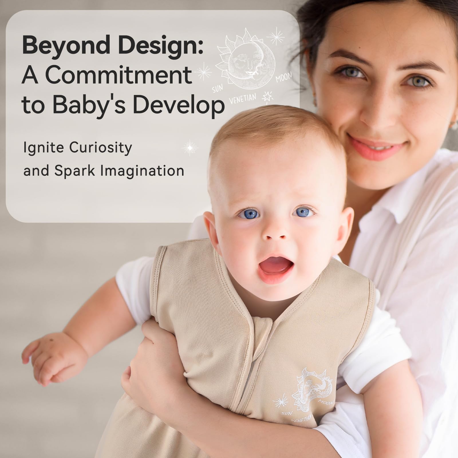 Unnivoll beige sleep sack pack image showcases versatile nursery color options