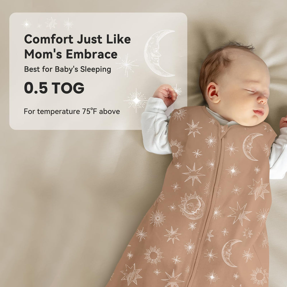 Unnivoll sleep sack size range image communicates growth ready options for ages