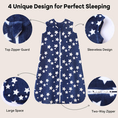 Unnivoll sleep sack showing soft inner fleece for gentle warmth and comfort.