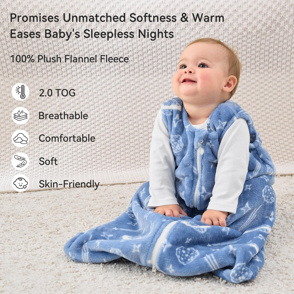 Unnivoll wearable blanket with 2-way zipper aids night diaper changes.