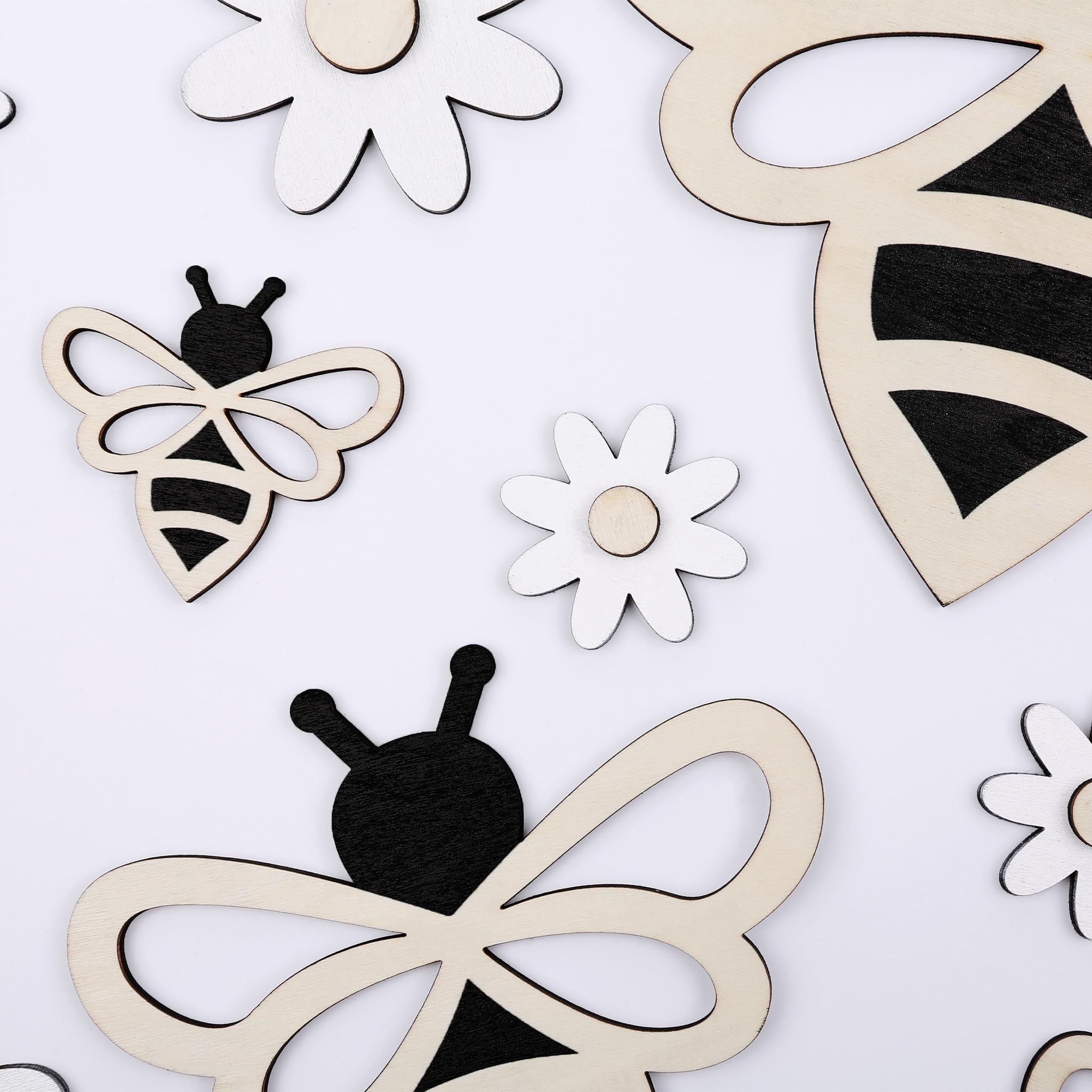 Unonede 3D layered wooden bees add depth and warmth