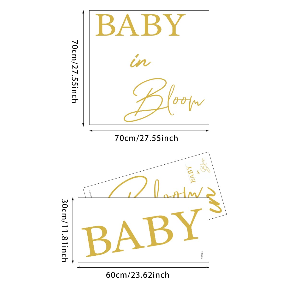 Unonede Baby in Bloom gold backdrop for a photo ready celebration scene