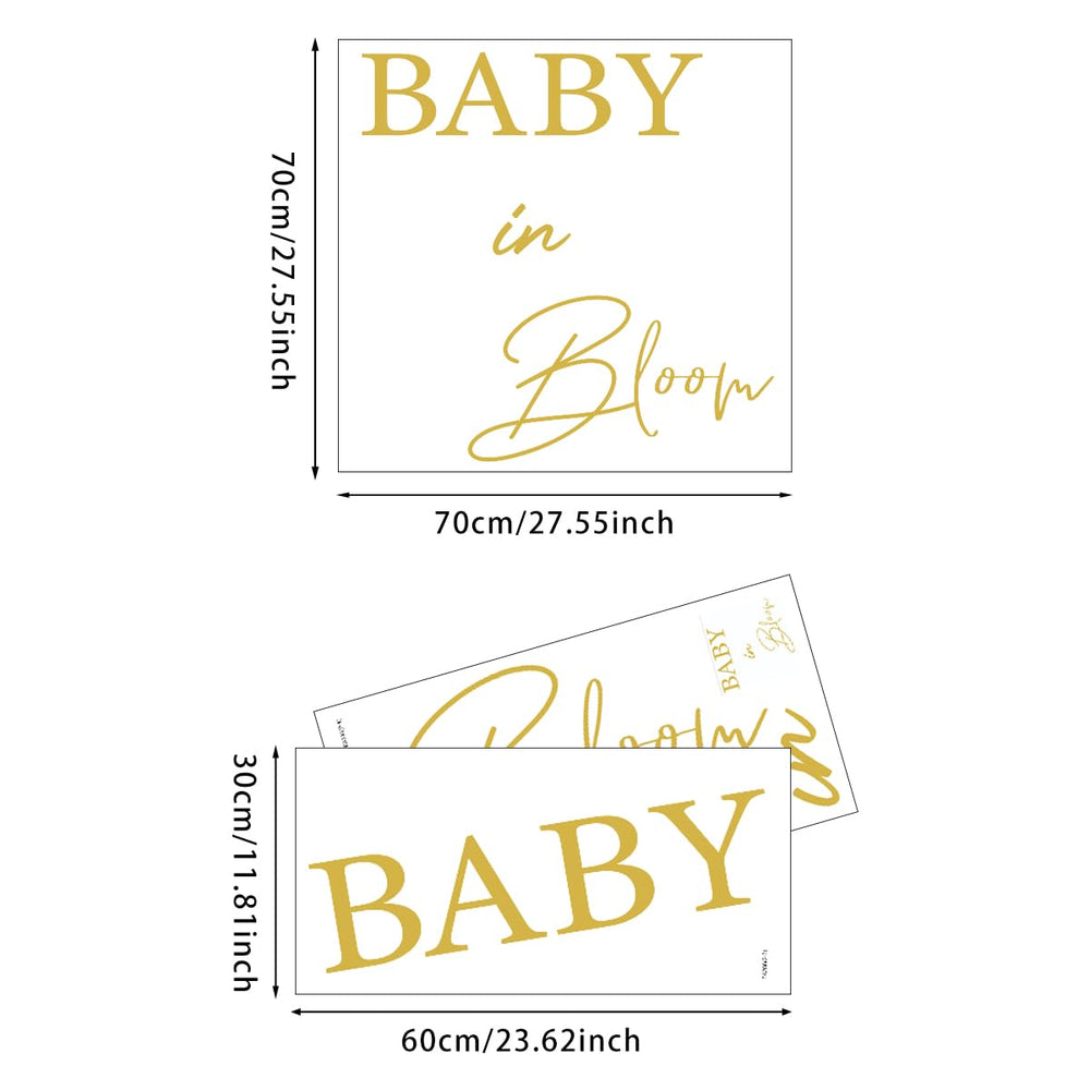 Unonede Baby in Bloom gold backdrop for a photo ready celebration scene