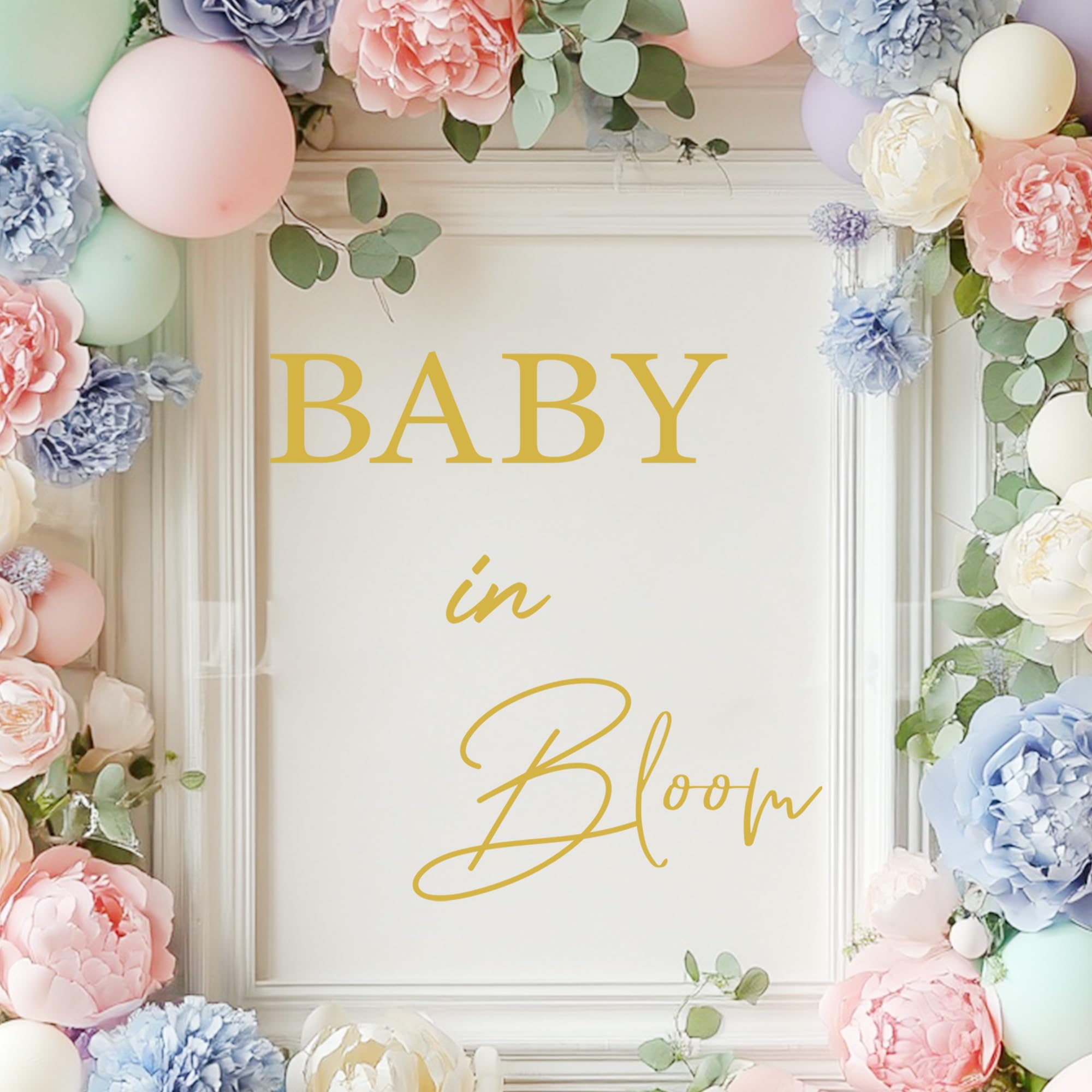 Unonede Baby in Bloom decal in gold is easy to apply and remove without residue