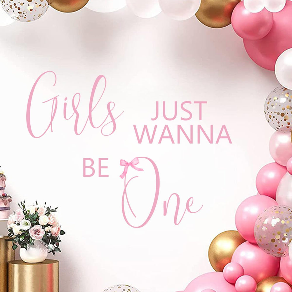 Unonede balloon arch backdrop with pink bow for celebrations