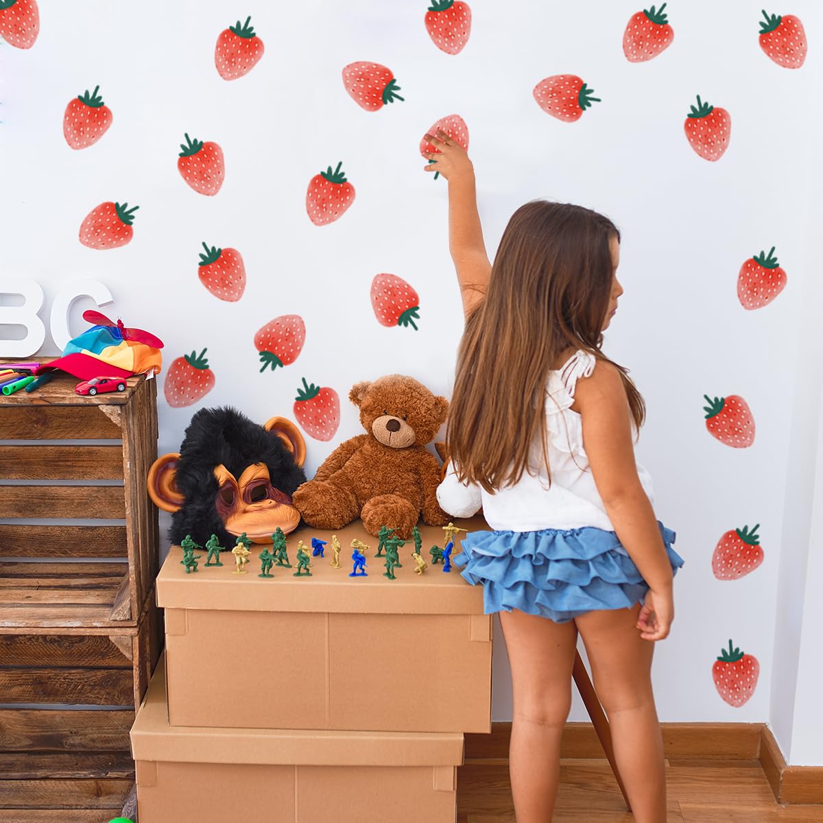 Unonede colorful strawberry decals offer versatile color accents for any room.