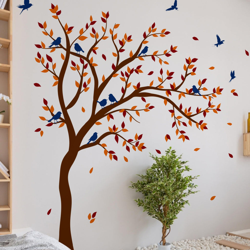Unonede easy-apply autumn tree wall decal for quick decorating
