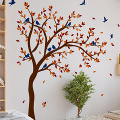 Unonede easy-apply autumn tree wall decal for quick decorating