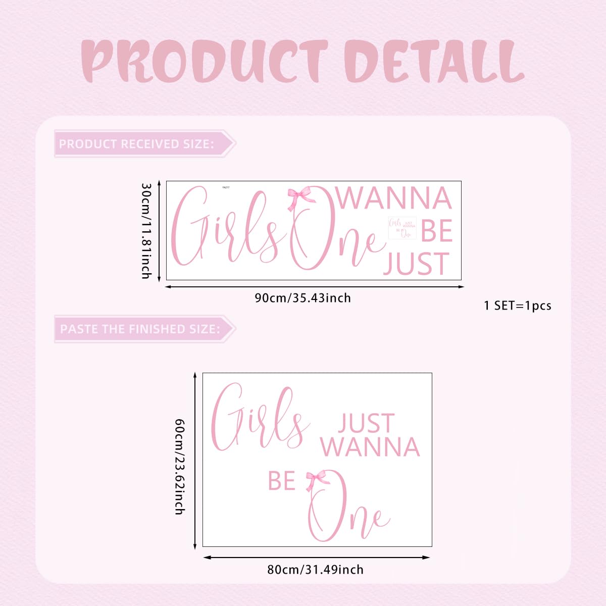 Unonede pink bow backdrop adds charm to a first birthday party