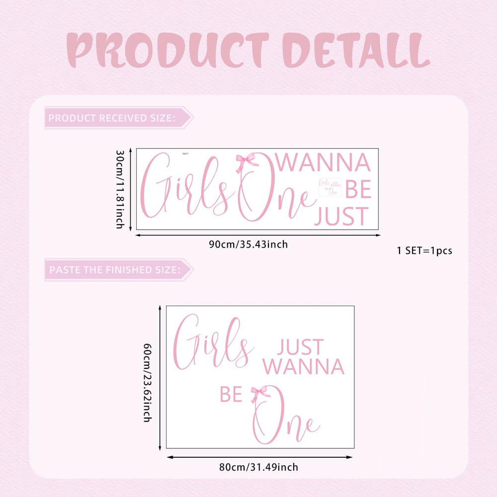 Unonede pink bow backdrop adds charm to a first birthday party