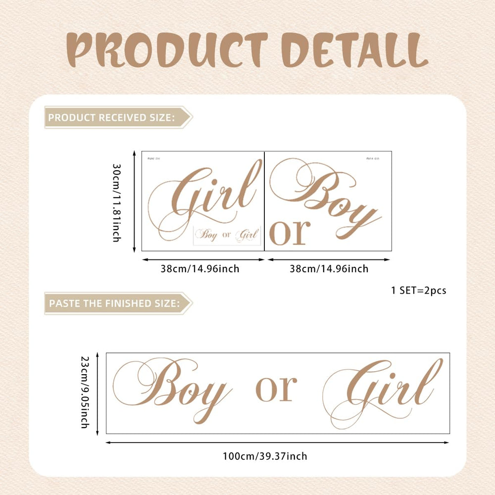 Unonede gender reveal decal sign for baby shower welcome display