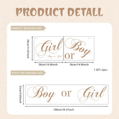 Unonede gender reveal decal sign for baby shower welcome display