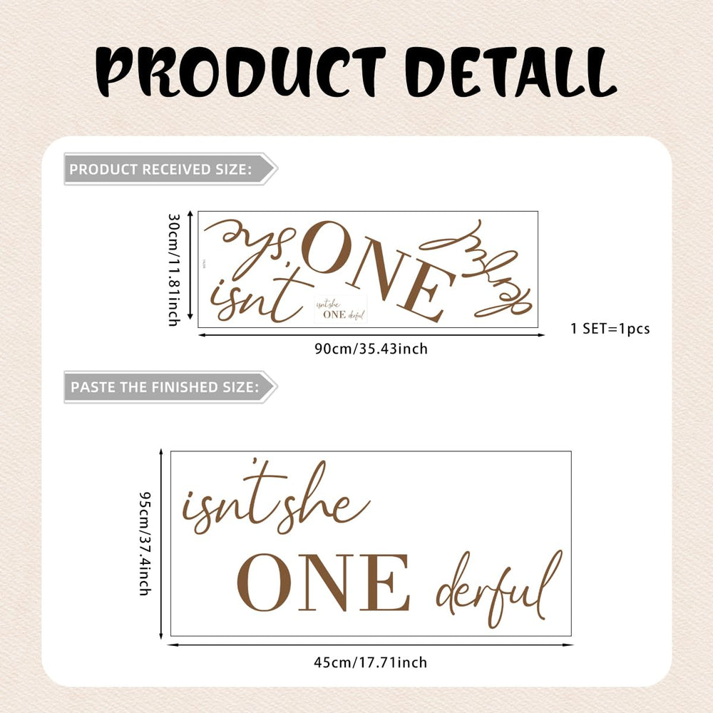 Unonede Isn't She Onederful baby girl first birthday decal ideal for festive decor.