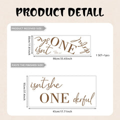 Unonede Isn't She Onederful baby girl first birthday decal ideal for festive decor.