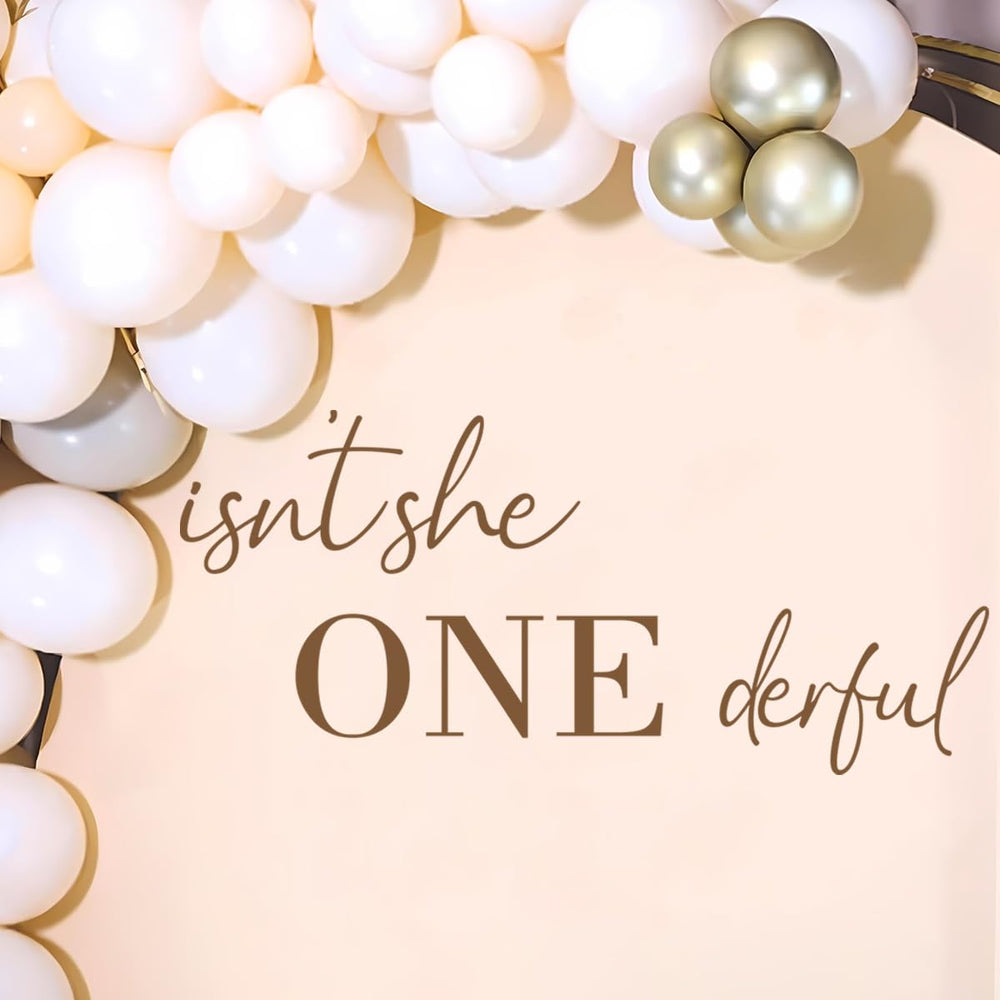 Unonede Isn't She Onederful wall decal adds charming bedroom decor.