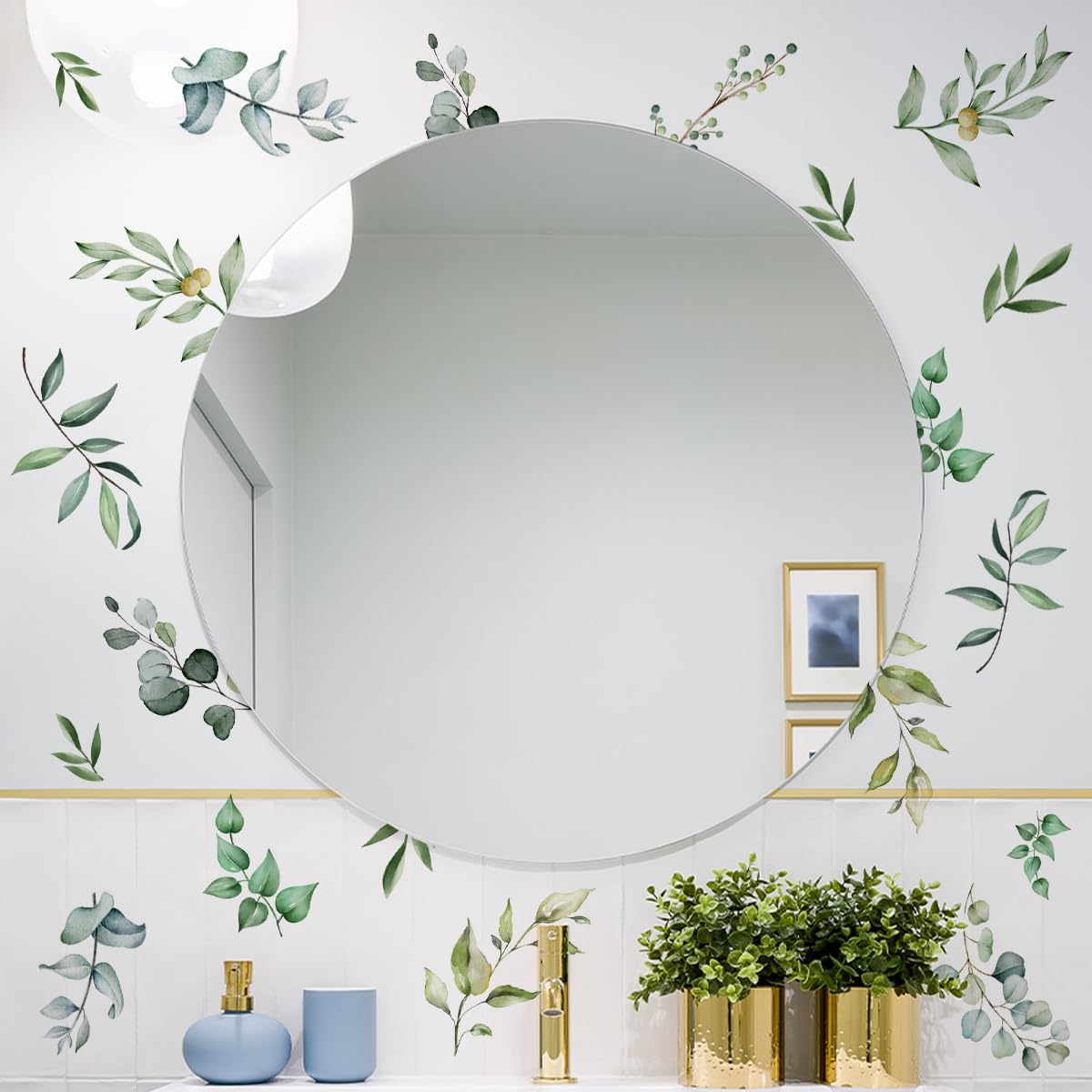 Unonede living room green leaf wall art brings fresh ambiance and easy decor.