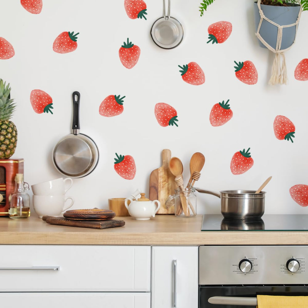 Unonede strawberry wall stickers brighten walls with playful, kid-friendly decor.