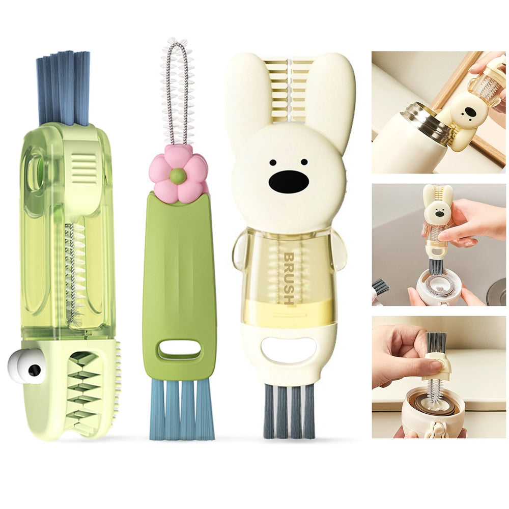 Unngeigei 4-in-1 cup lid brush front view cleans deep crevices and grooves