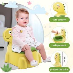 Unseki dinosaur back-support potty seat provides ergonomic seating