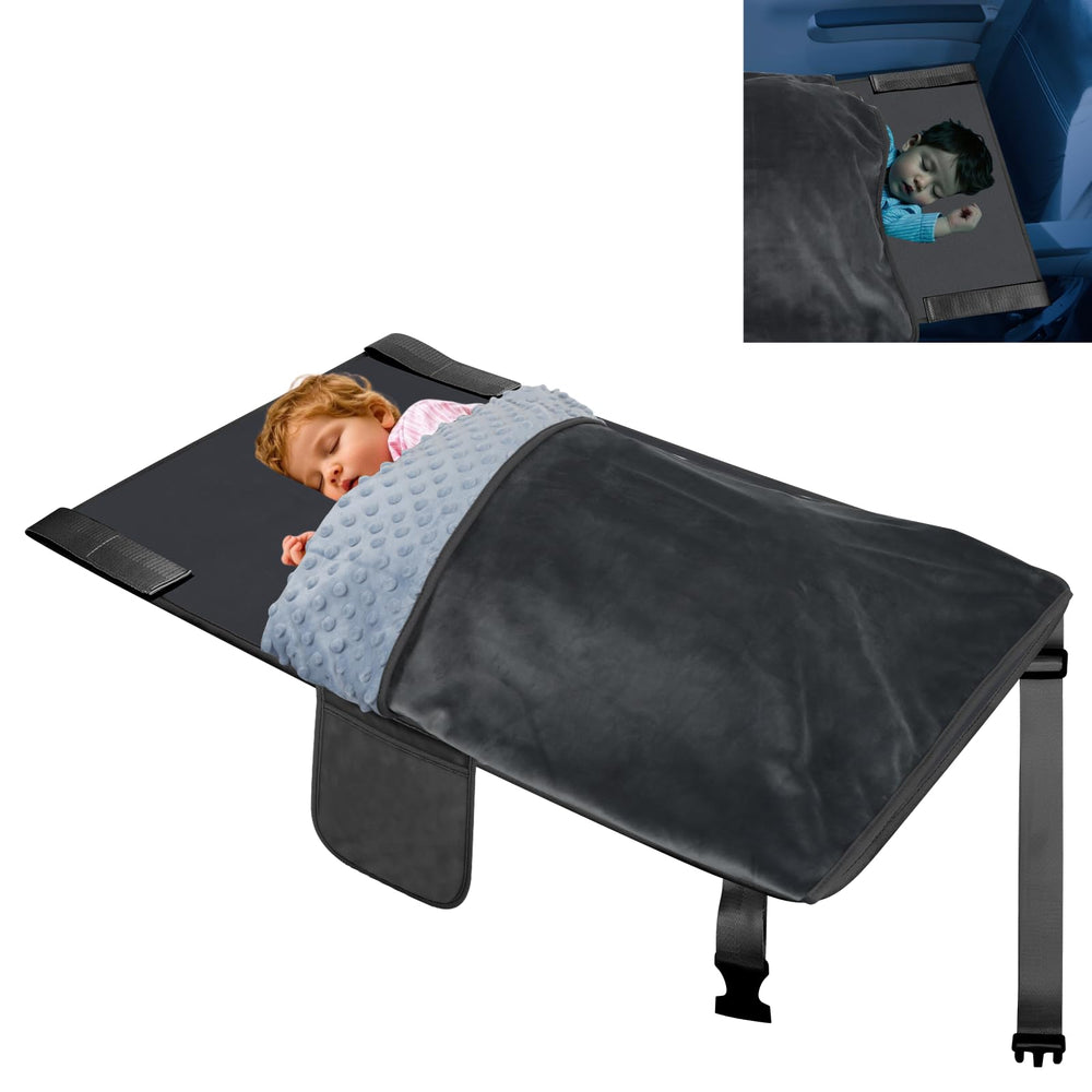 UNTREE airplane bed back-seat attachment for toddlers offers secure travel setup.