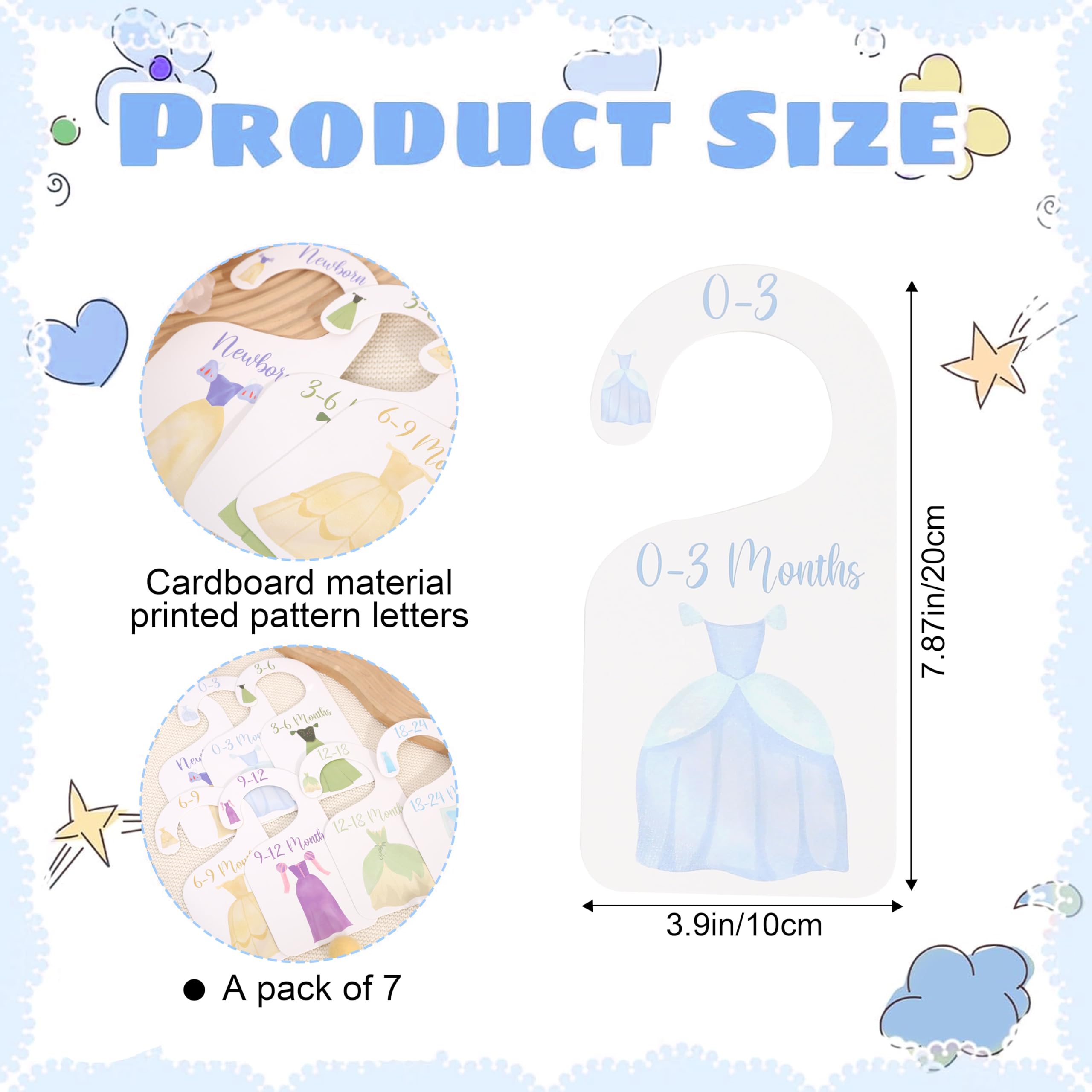 UOAOU Princess dividers with pastel prints brighten a baby girl's nursery.