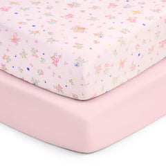 UOMNY Butterfly Flower Crib Sheet fabric close-up for baby softness