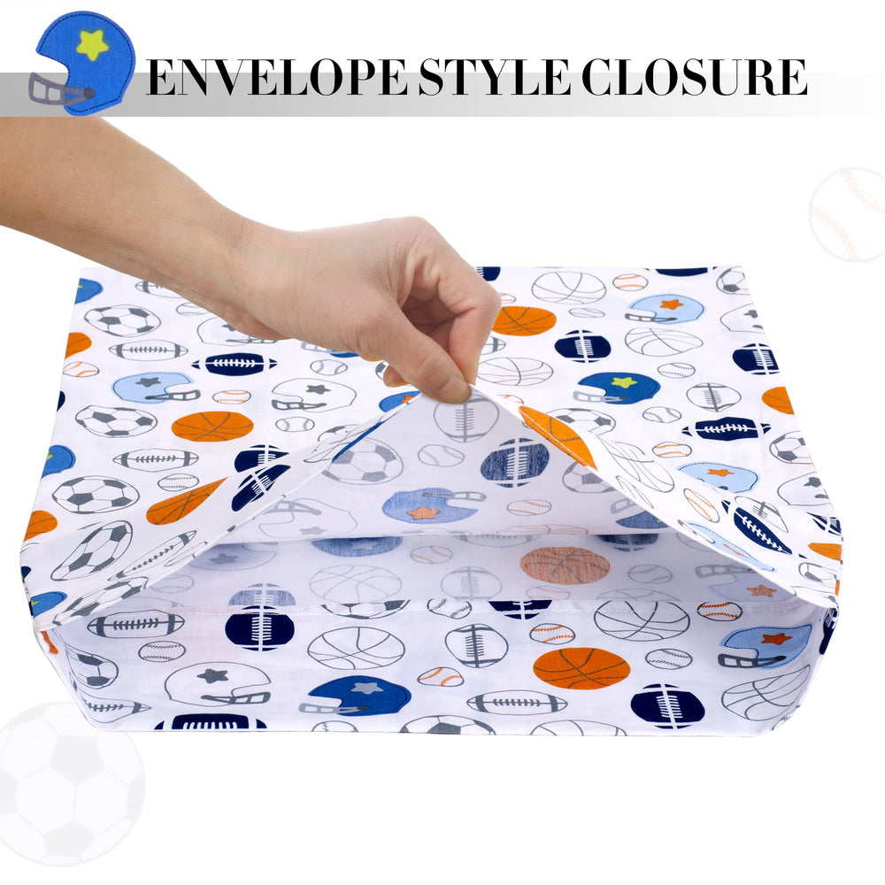 Fits crib and toddler beds for growing kids.
