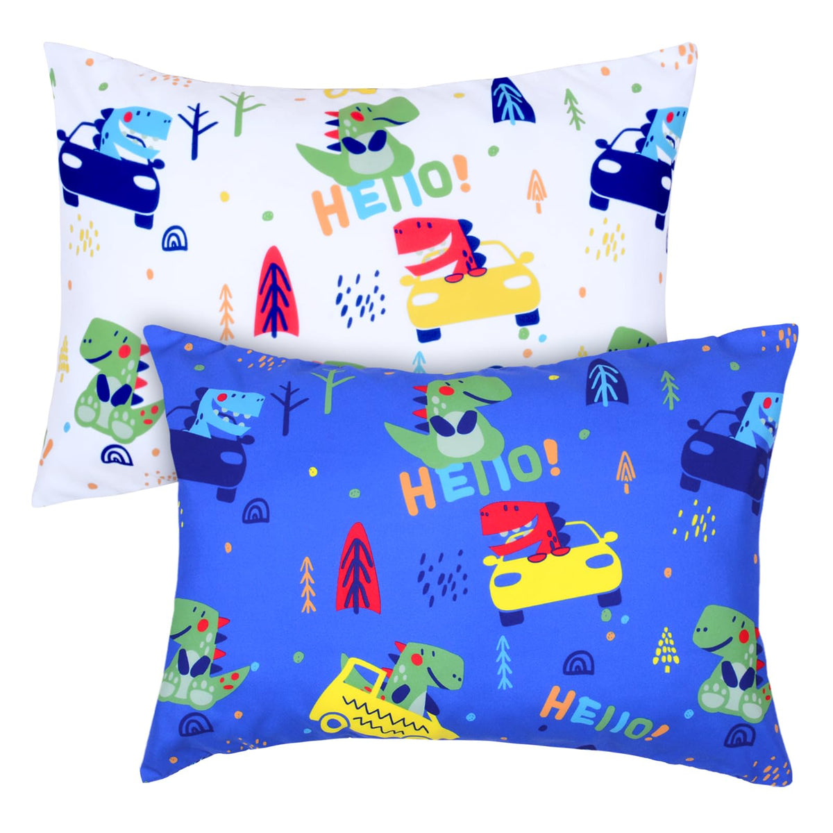 UOMNY dinosaur toddler pillowcase 13x18 in soft breathable fabric for gentle skin.