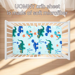 UOMNY fitted crib sheet with unisex design complements nursery decor