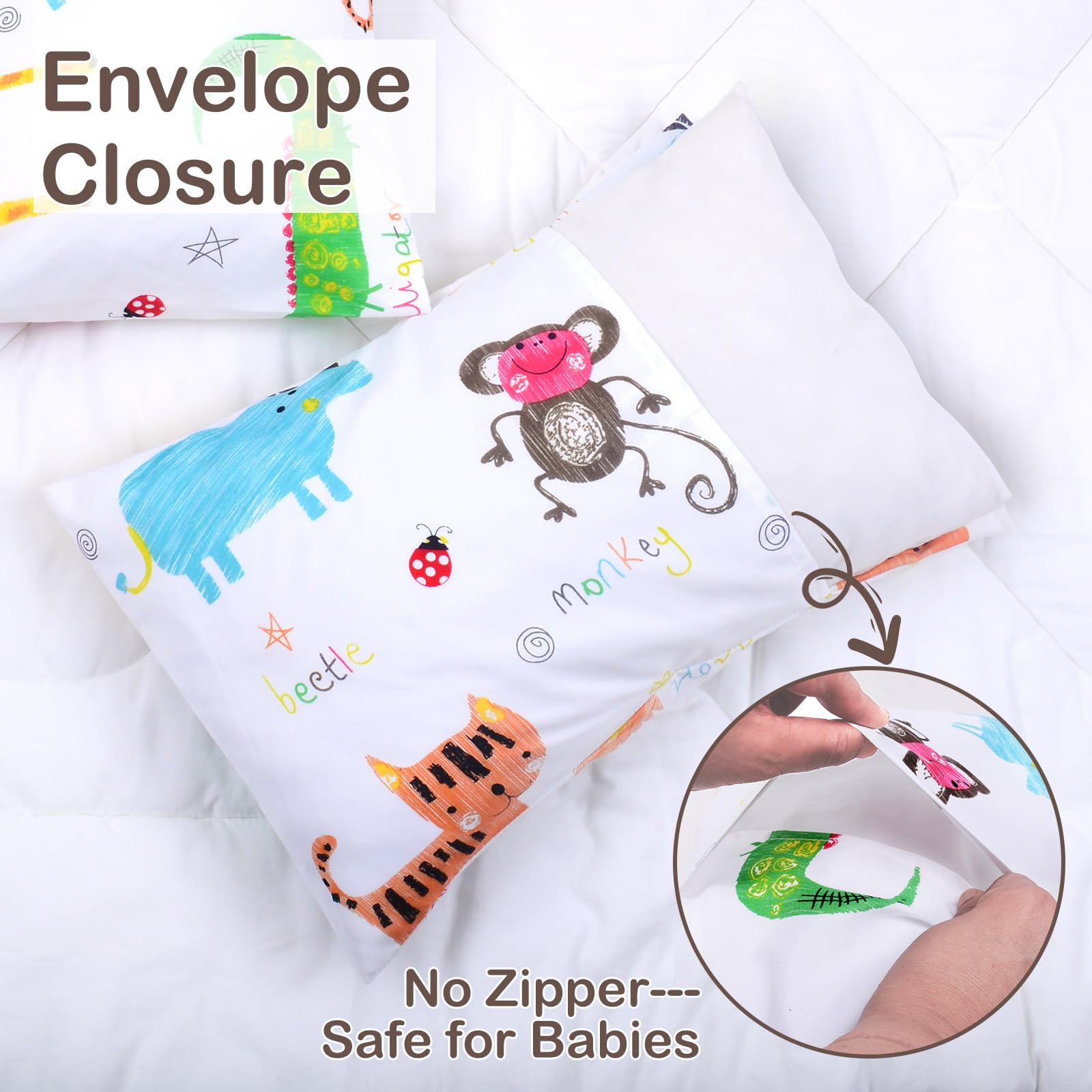 UOMNY pillowcase fits 13x18 or 12x16 pillows for travel and home use.