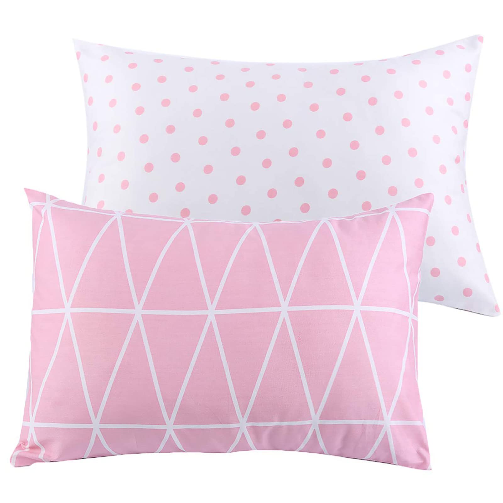UOMNY kids pillowcase pink dot pack on 13x18 pillow, soft cotton