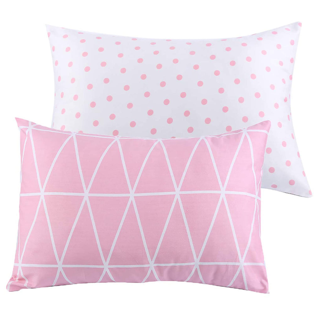 UOMNY kids pillowcase pink dot pack on 13x18 pillow, soft cotton