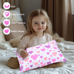 UOMNY Love and Heart 14x19 pillowcase fits larger toddler pillows for travel.